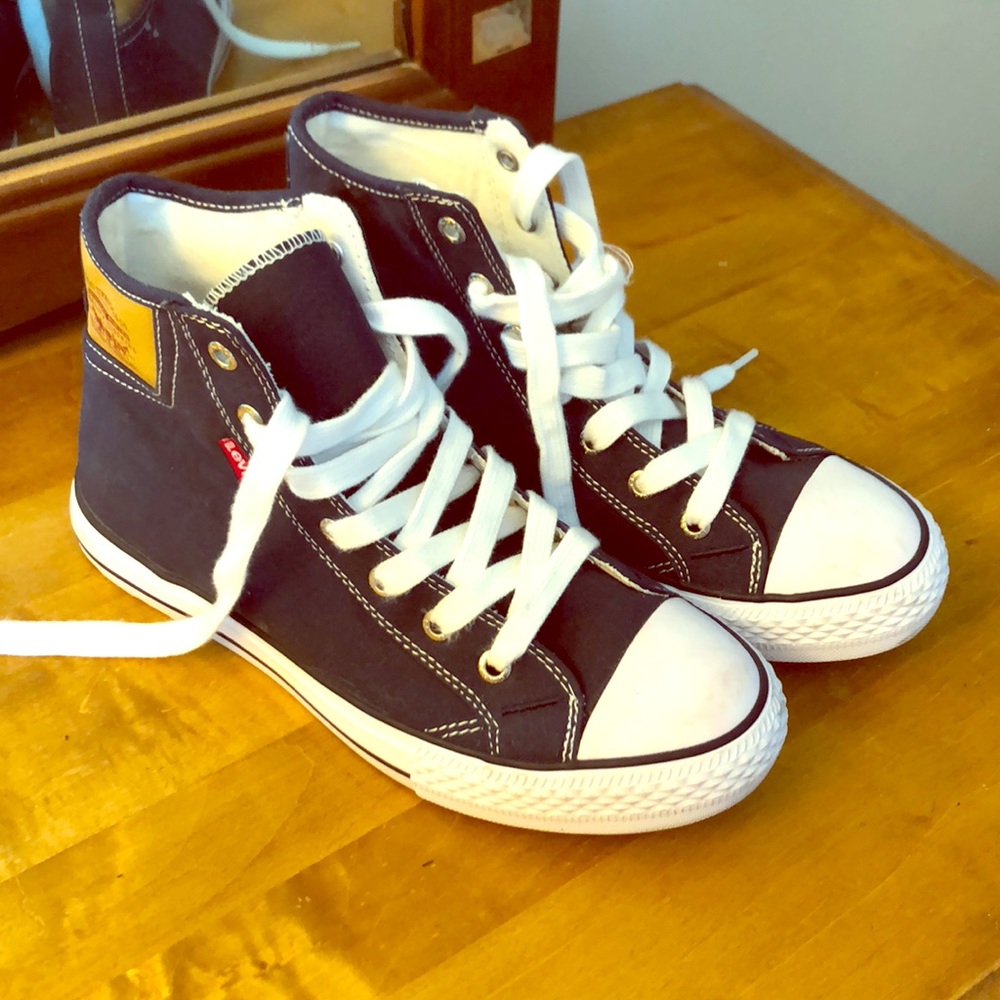 Navy Blue High Top Sneakers